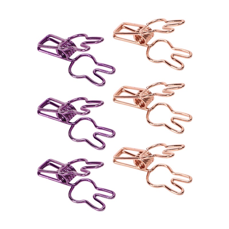 100 قطعة من مقوسات ربط الأرانب المفرغة، بقوة الضغط ومتانة من المعادن، مقوسات ورقية لطيفة للوثائق والأقمشة والورق - Image 5