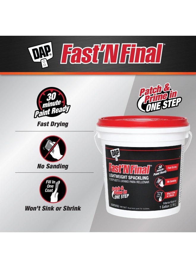 DAP 12143 Fast'N Final, 1gal, white Lightweight Spackling, 1 gal - Image 1