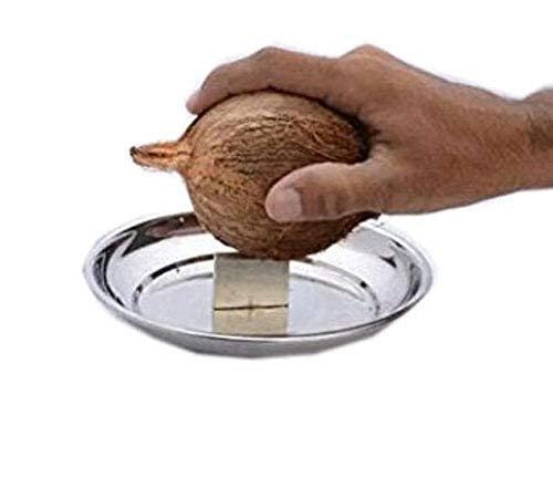 pass pass Stainless Steel Coconut Breaker with Coconut Scraper & Coconut Opener (Pcs of 3) Kitchen Tool Set - Image 2