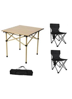 Y&D 3-Piece Outdoor Picnic Camping Portable Folding Table And Chair Set Portable Camping Tables And Chairs Picnic Table Chair Fishing Folding Small Bench Outdoor Maza  - Image 1