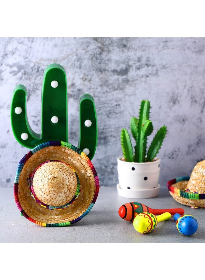 سيفانير 12 قطعة خشبية من Fiesta Maracas بتصميم ملون من Fiesta Maracas هدايا مكسيكية و6 قطع من قبعات Sombrero الصغيرة قبعة مكسيكية لمستلزمات Fiesta المكسيكية الكرنفالات - Image 4