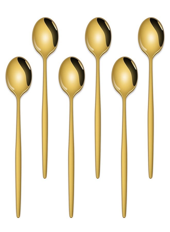 Dehov 5.1 Inch Coffee & Tea Spoon,6 Pieces Gold Stainless Steel Teaspoon,Mini Spoons For Dessert And Coffee,Durable Demitasse Coffee Spoons For Dessert - Image 1