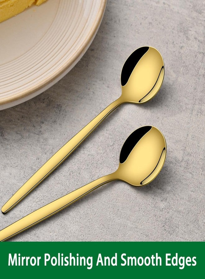 Dehov 5.1 Inch Coffee & Tea Spoon,6 Pieces Gold Stainless Steel Teaspoon,Mini Spoons For Dessert And Coffee,Durable Demitasse Coffee Spoons For Dessert - Image 4