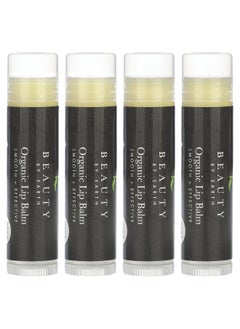 Beauty by Earth Beauty By Earth, Organic Beeswax Lip Balm, Peppermint, 4 Tubes, 0.15 oz Each  - Image 1