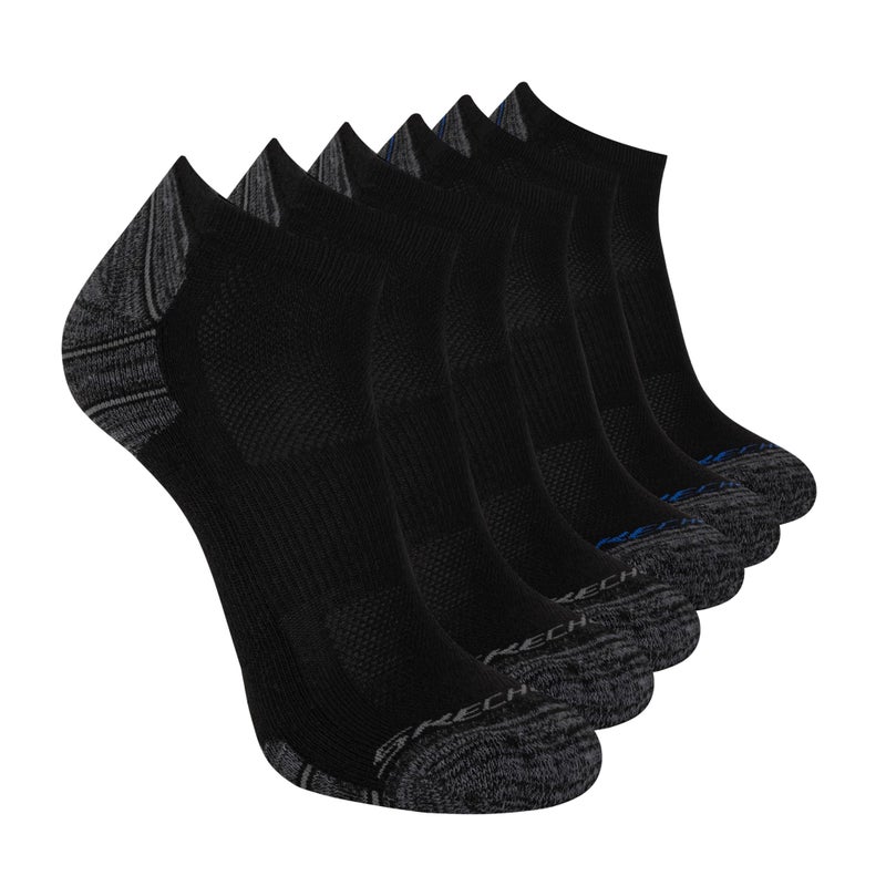 Skechers mens 6 Pack Low Cut Running Socks, Black, 10 13 US - Image 1