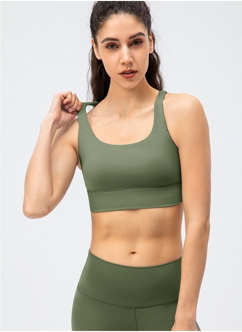 New  nylon shock gathering running bra yoga vest