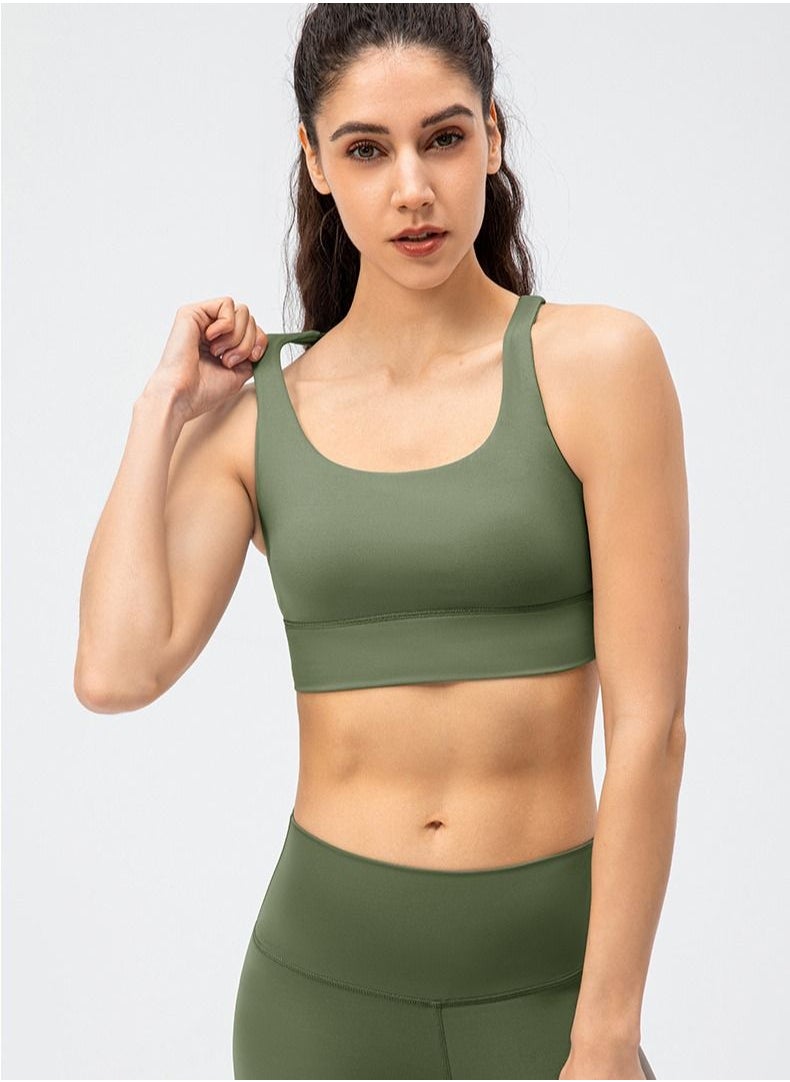 Loquat - New  nylon shock gathering running bra yoga vest - Image 1