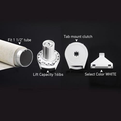 HUIYEETEX #560 Universal Roller Shade Replacement Parts, Roller Blind Fitting Repair Kit for 1.5"(38mm) Tube with R16 Clutches, Metal Bracket, and End Plug - Image 5