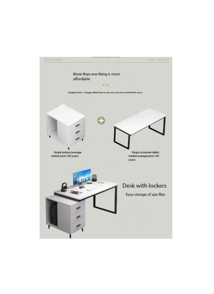 Home Office Desk,Corner Desk with File Drawers and Storage Shelves,Large Reversible Computer Desks Writing Study Table Workstation（YN064-Black）