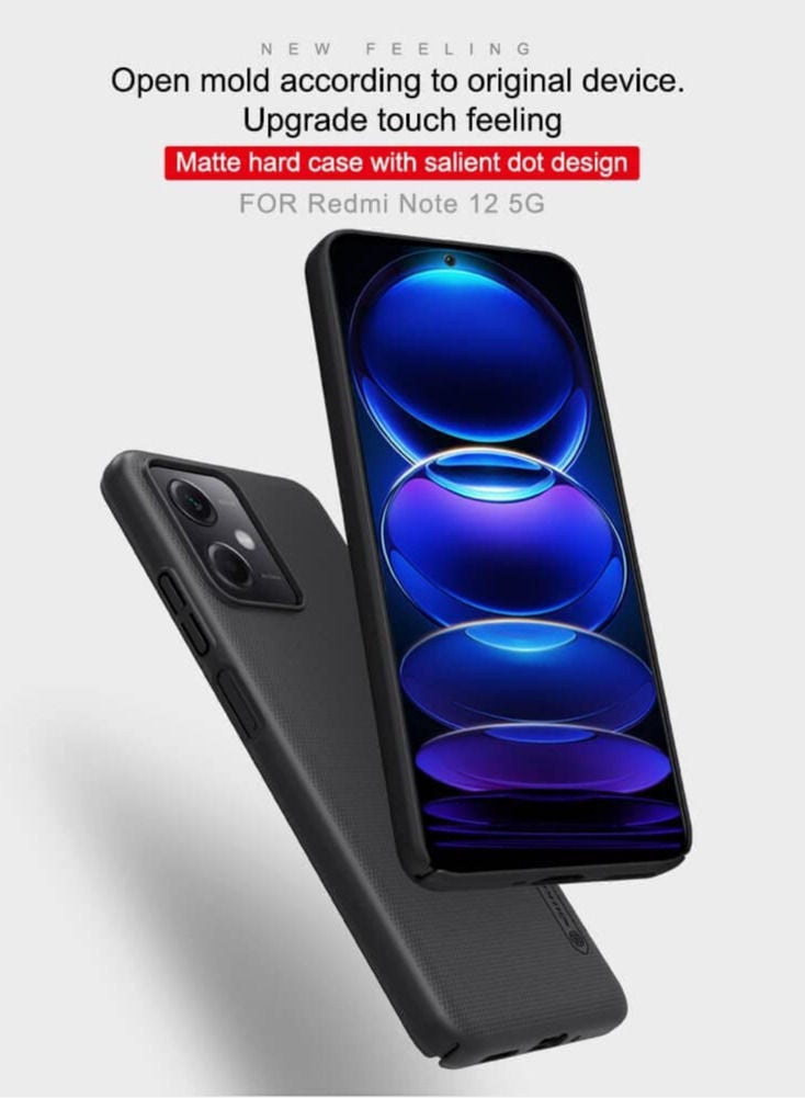 Nillkin Case Cover Super Frosted Shield Pro Matte All-Round Protection Cover for Xiaomi Redmi Note 12 5G Black - Image 2