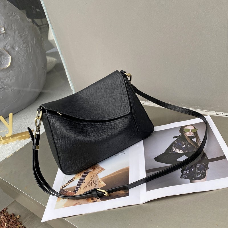 Bag Women'S New Arrival Shoulder Underarm Bag Geometric Bag Women'S Genuine Leather Pillow Bag Togo Top Layer Cowhide Crossbody Bag 6408 - Image 1