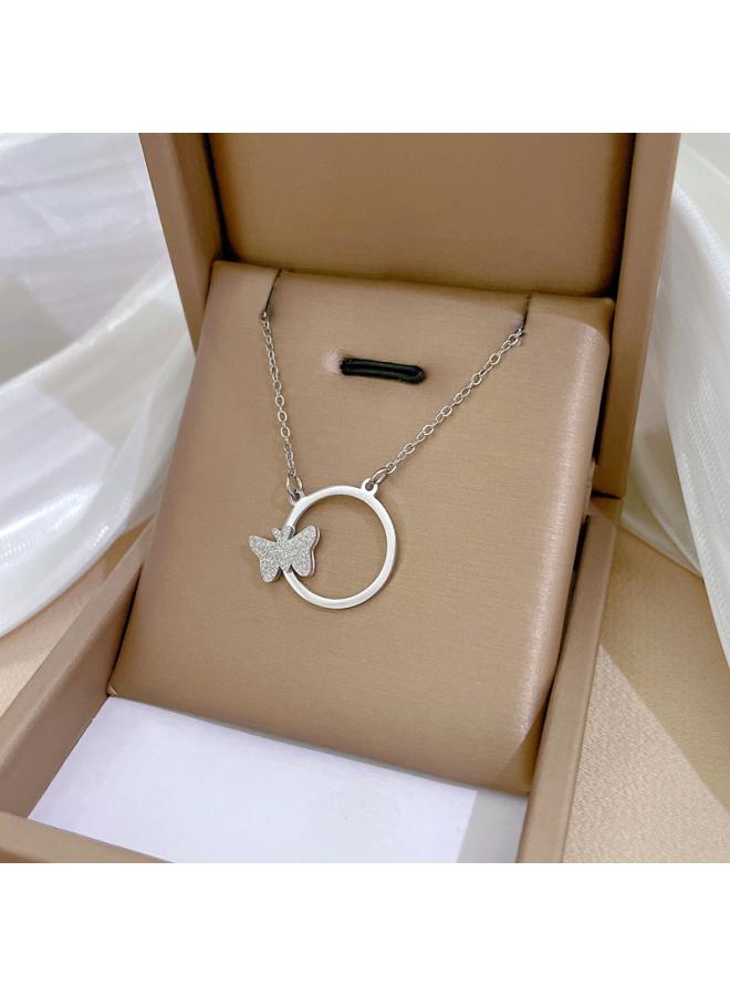 【full-body Titanium Steel】 Geometric Animal Temperament Personality Minimal Wind Furnace Real Gold Necklace Female Clavicle Chain