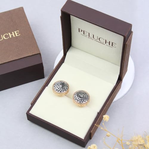 Peluche Laser cut Tribal art Cufflinks for Men - Image 5