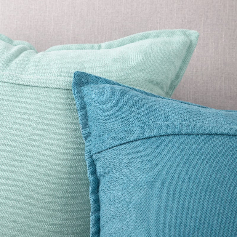 MADIZZ MADIZZ Set of 2 Short Chenille Throw Pillow Covers 18x18 Inch Pale Blue Soft Decorative Cushion Cover for Sofa Bedroom Pillow Shell  - Image 5
