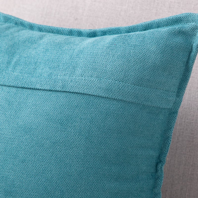 MADIZZ MADIZZ Set of 2 Short Chenille Throw Pillow Covers 18x18 Inch Pale Blue Soft Decorative Cushion Cover for Sofa Bedroom Pillow Shell  - Image 2