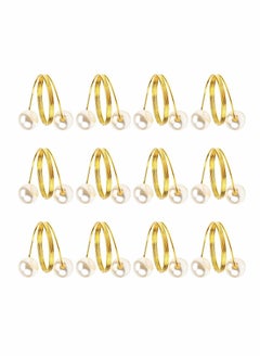 SYOSI Set of 12 Gold Pearl Napkin Rings, Upgrade Sturdy Metal Napkin Rings Holder Pearl Design Napkin Ring for Wedding Dinning Table Decoration Setting  - Image 2