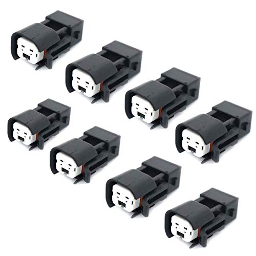 FainWan 8pcs Fuel Injector Adapter Connector Kit Replacement Compatible with EV1 to USCAR EV6  EV14 Chevy LS1 LS2 LS3