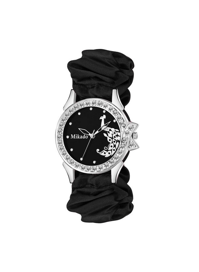 Mikado Innovative Design Scrunchy Strap Beautiful Analog Watch for Women and Girls - Image 2