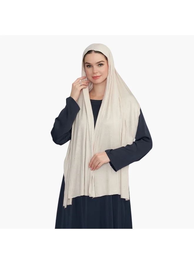 Lifestyle Embellished Hijab in Beige for Women