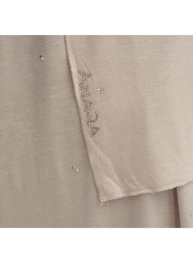 LIFESTYLE Embellished Hijab in Beige for Women - Image 3