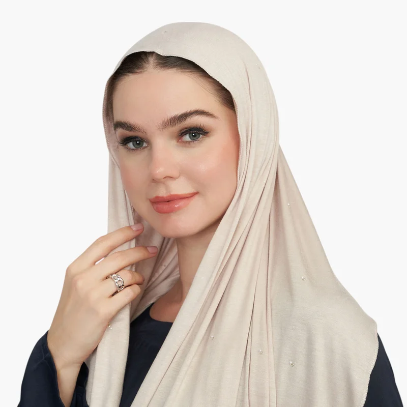 Lifestyle Embellished Hijab in Beige for Women