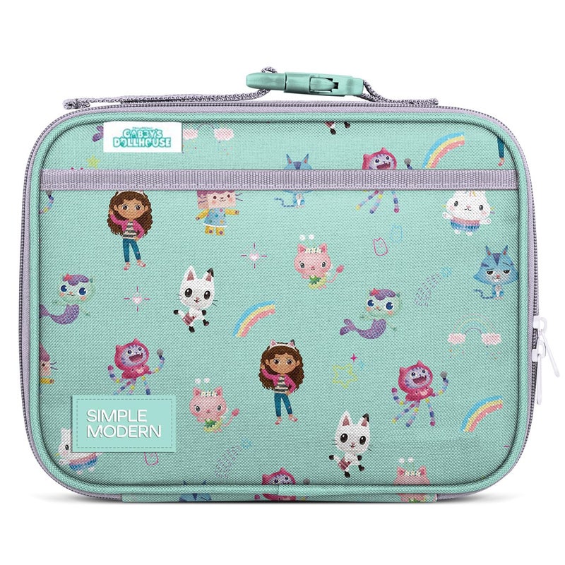Simple Modern Gabby's Dollhouse Kids Lunch Box for School | Reusable Insulated Lunch Bag for Toddler, Girl, and Boy | Exterior & Interior Pockets | Hadley Collection | Gabby's Friends - Image 1