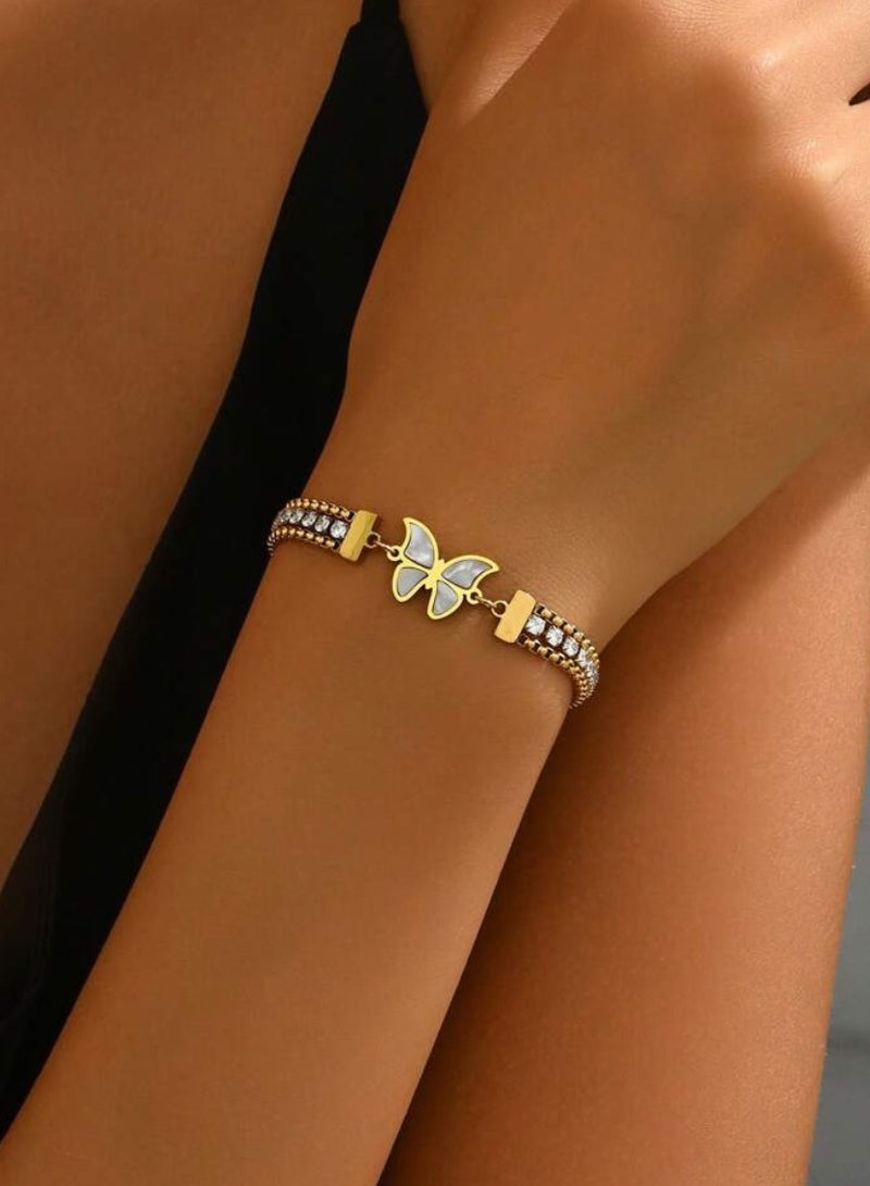 Jewelry 4You Elegant & High Quality Stainless Steel Gold Plated Bracelet Bangle For Women - Image 1