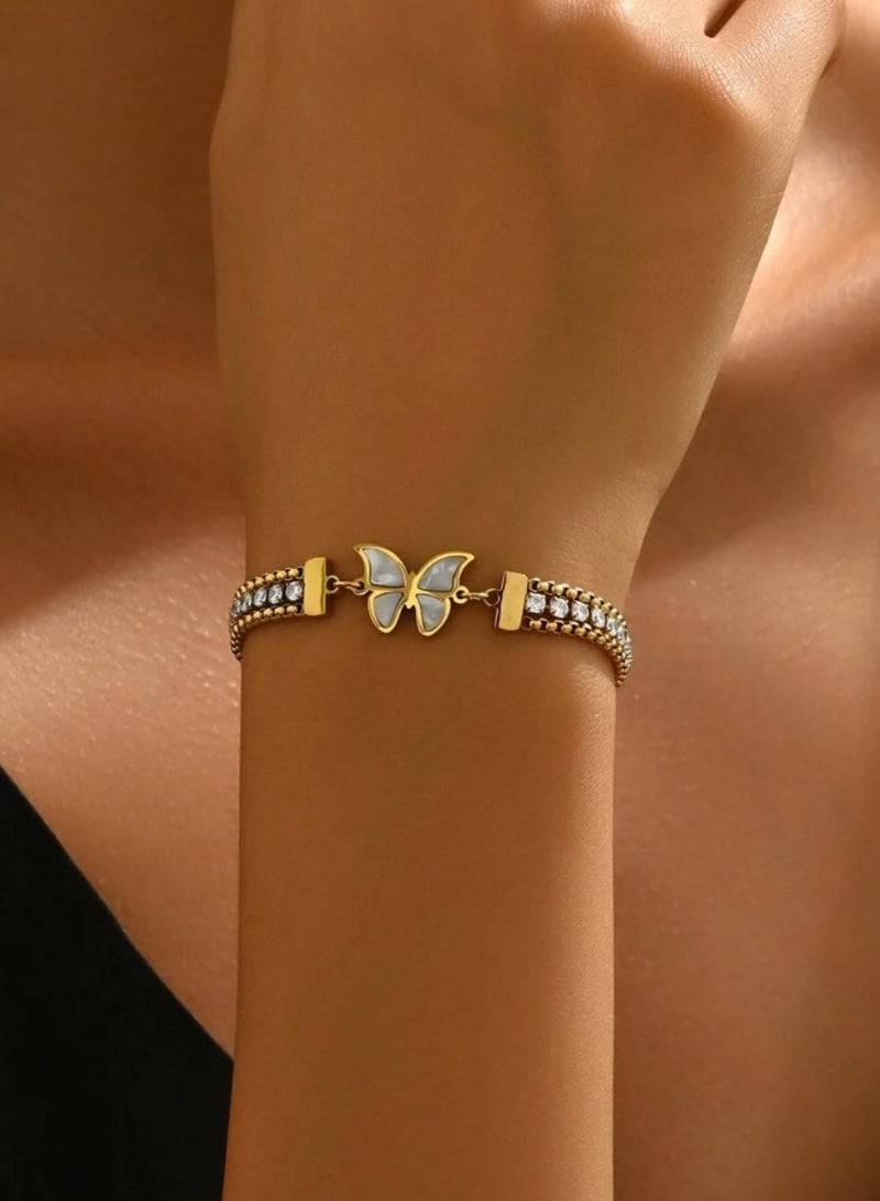 Jewelry 4You Elegant & High Quality Stainless Steel Gold Plated Bracelet Bangle For Women - Image 2