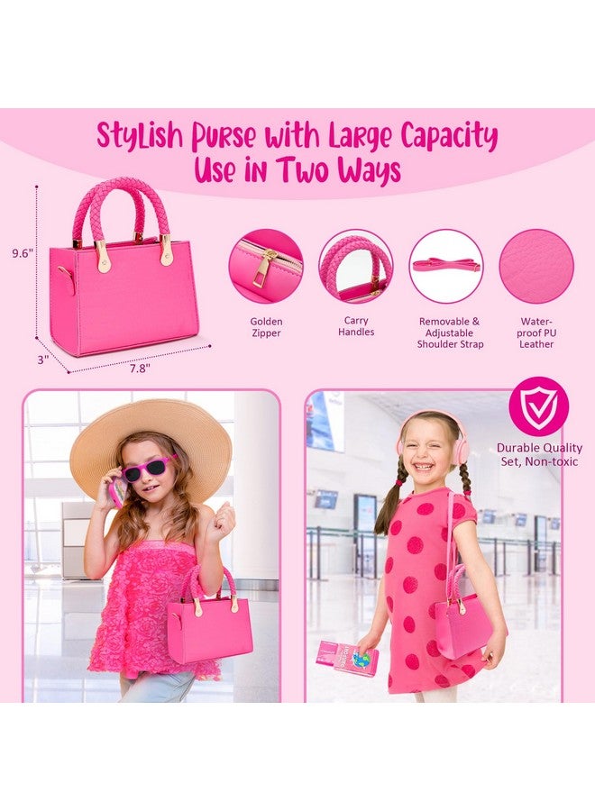 Hohosunlar Little Girl Purse with Pretend Makeup for Toddlers, 49PCS Kids Play Purse Set - Princess Toy Accessories, Pretend Play Headset Wallet Phones Sunglasses Keys Credit Cards Birthday Gift for Girls Age 3+  - Image 3