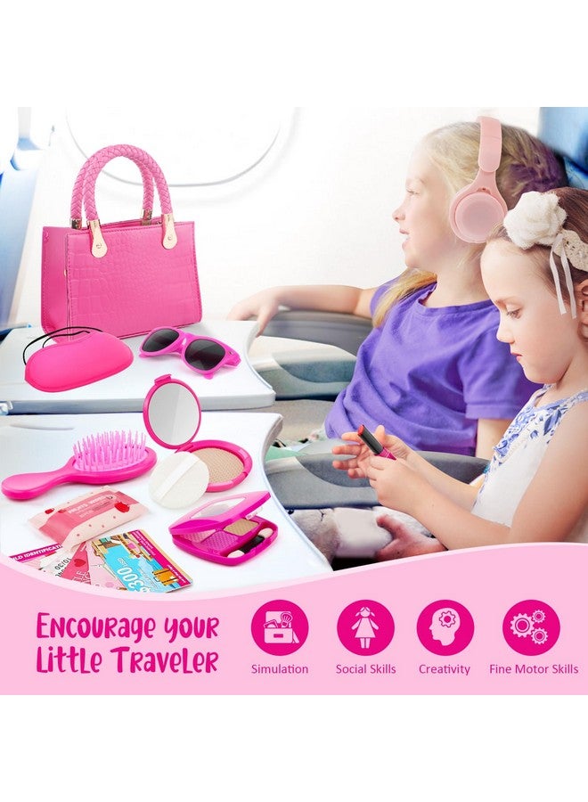 Hohosunlar Little Girl Purse with Pretend Makeup for Toddlers, 49PCS Kids Play Purse Set - Princess Toy Accessories, Pretend Play Headset Wallet Phones Sunglasses Keys Credit Cards Birthday Gift for Girls Age 3+  - Image 5