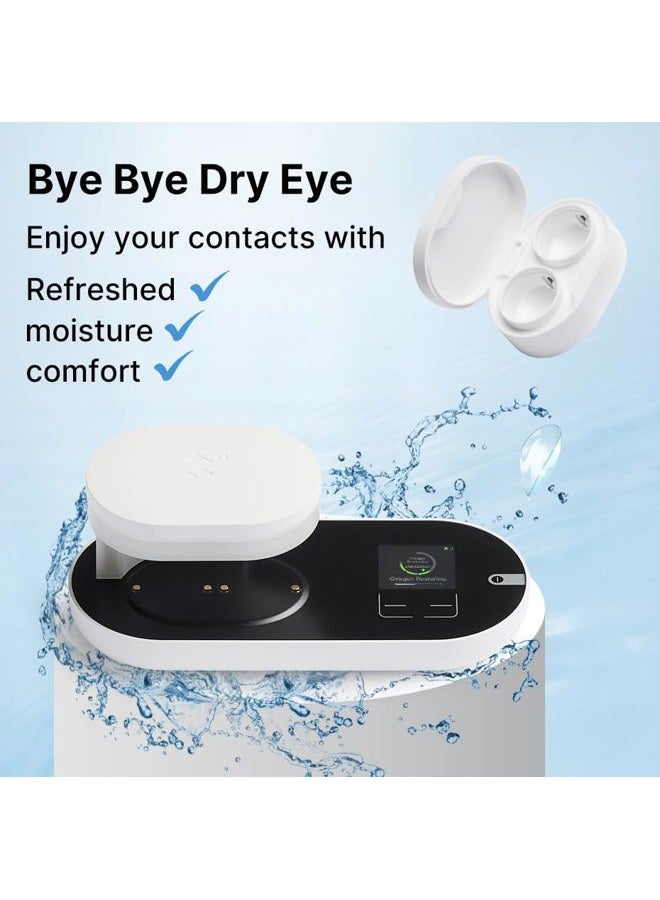 3N ReO2 Gen6 Soft Contact Lens Cleaner for Moisture Retention, Advanced Cleaning Solution with Electrophoresis Technology, Deep Clean and Rehydrate in 10 Min, with Mirror and Tweezer (White) - Image 5