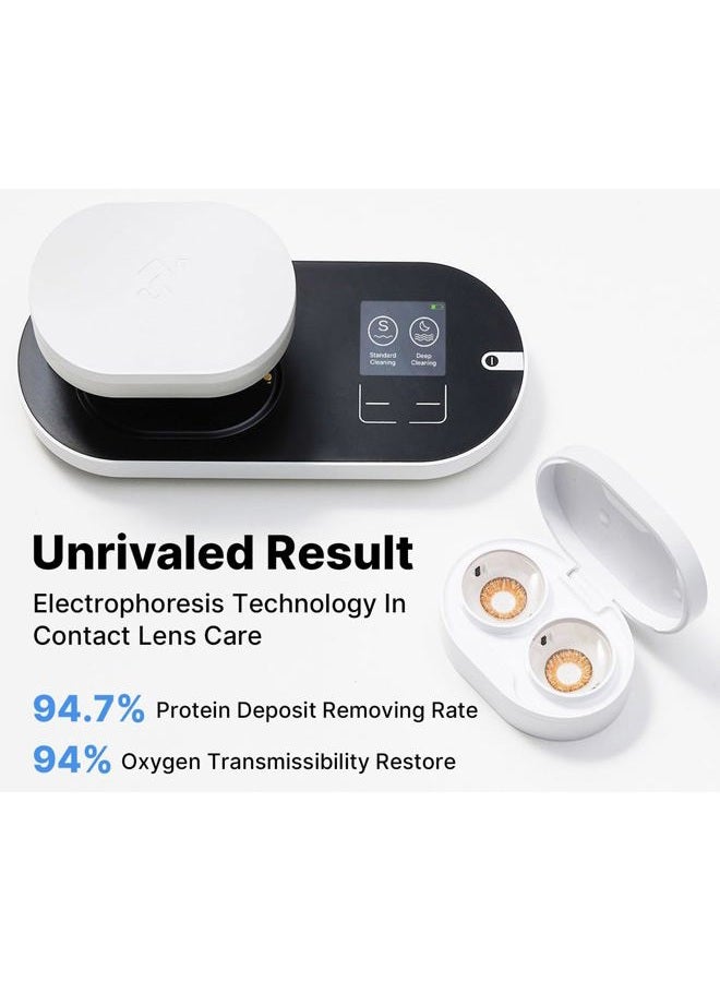 3N ReO2 Gen6 Soft Contact Lens Cleaner for Moisture Retention, Advanced Cleaning Solution with Electrophoresis Technology, Deep Clean and Rehydrate in 10 Min, with Mirror and Tweezer (White) - Image 3