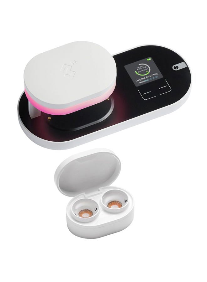 3N ReO2 Gen6 Soft Contact Lens Cleaner for Moisture Retention, Advanced Cleaning Solution with Electrophoresis Technology, Deep Clean and Rehydrate in 10 Min, with Mirror and Tweezer (White) - Image 1