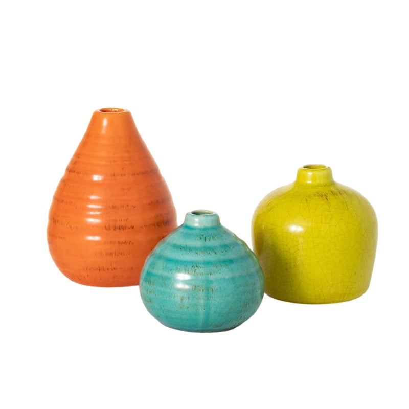 Sullivans Ceramic Vase Set- 3 Small Vases  Rustic Home D?cor  Modern Farmhouses; Ideal Shelf D?cor  Table D?cor  Bookshelf  Mantle  Multicolored (CM2219) - Image 2