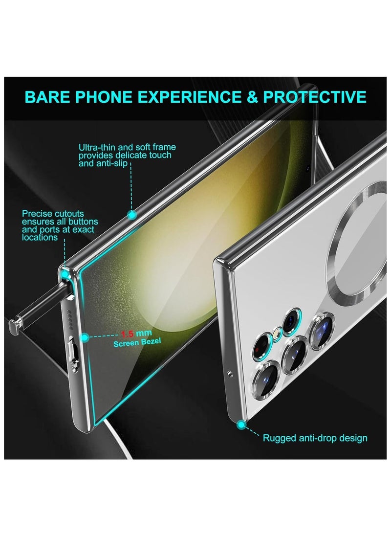 جولدن ماسك - جولدن ماسك سامسونج جالاكسي اس 25 الترا ‫(Samsung Galaxy S25 Ultra) جراب حافظة مغناطيسية مع عدسة الكاميرا (رمادى) - Image 1