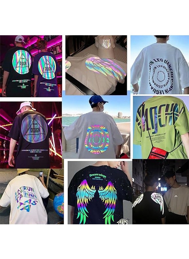 Generic Reflective Glow In The Dark Letter Membrane 61*100CM for T Shirt Luminous Elastic Colored Iron on Vinyl for DIY Crafts Hat Pillow Fabric Gifts T Shirt Decoration Luminous Lettering Film  - Image 5