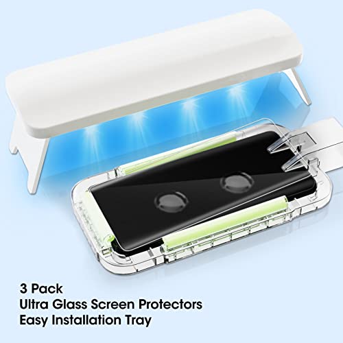 Ni-SHEN 3 Pack Galaxy S23 Ultra Screen Protector Tempered Glass 3D Curved Edge 100% Fingerprint Unlocking, Scratch & Impact Protection HD Clear & Smooth Touch for Samsung S23 Ultra - Image 2