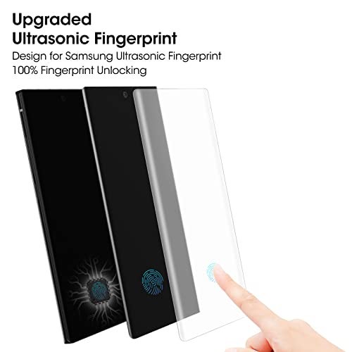 Ni-SHEN 3 Pack Galaxy S23 Ultra Screen Protector Tempered Glass 3D Curved Edge 100% Fingerprint Unlocking, Scratch & Impact Protection HD Clear & Smooth Touch for Samsung S23 Ultra - Image 3