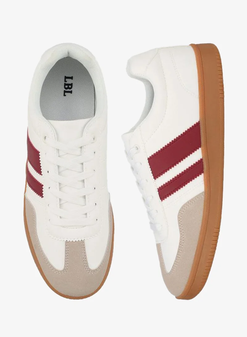 Men Striped Lace-Up Ankle Sneakers