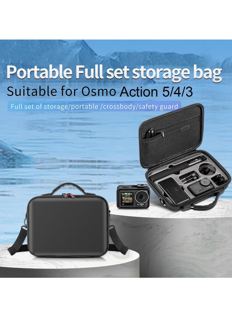 Oasisgalore Protective Carrying Case for DJI Osmo Action 3/4/5 Adventure Combo Accessories - Hard Shell & PU Leather Carrying Bag - Image 2
