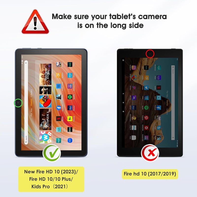 سبراين حزمة مكونة من 2 واقي شاشة متوافق مع جهاز All-new Fire HD 10 2021 / Fire HD 10 Plus / Fire HD 10 Kids / Fire HD 10 Kids Pro Tablet 2021 المُطلق، زجاج المقوى/استجابة عالية - Image 2