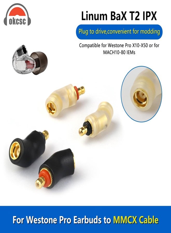 okcsc Adapters for Westone Pro X10-X50 Male to MMCX Cable Compatible for MACH10-80 or Linum BAX T2 Headphones Lossless Sound Quality One Pair of Headphone Converter Transparent - Image 3