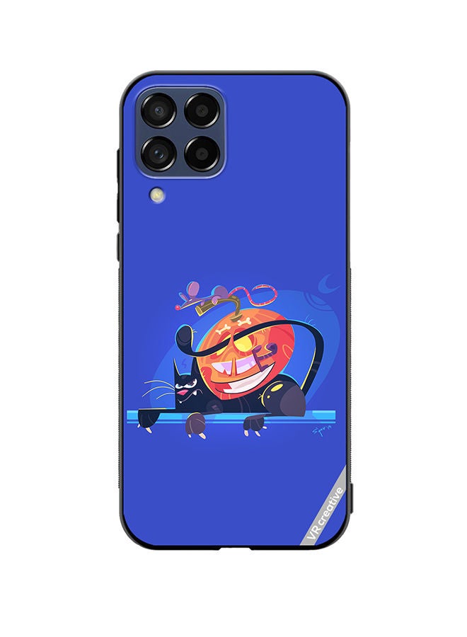 VR CREATIVE Protective Case Cover For Samsung Galaxy M53 Halloween Cat Design Multicolour - Image 1
