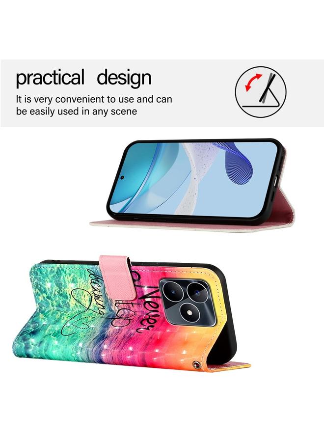 اس-توب جراب لهاتف Realme Note 50 / C51 / C53 / Narzo N53 جراب هاتف جلدي قابل للطي أفقيًا برسومات ثلاثية الأبعاد - Image 3