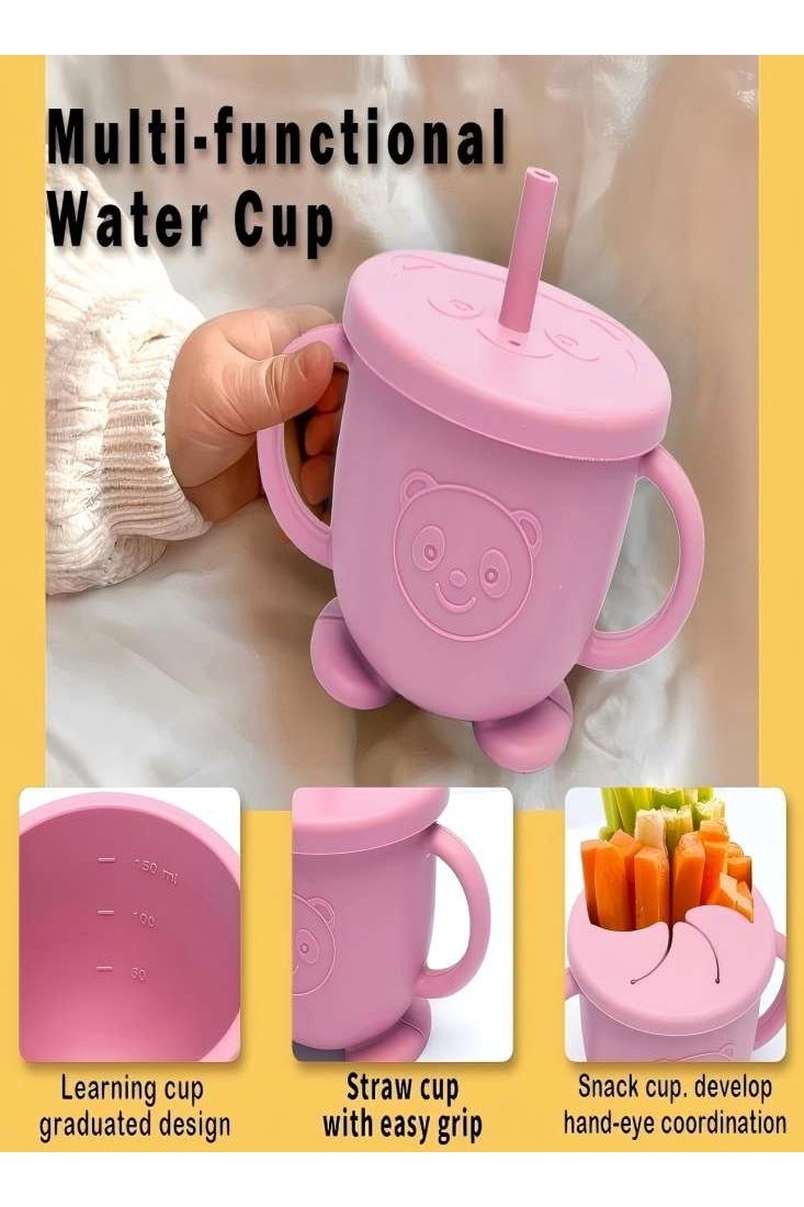 آي ميس يو مجموعة تغذية الأطفال من السيليكون، 11 قطعة من لوازم فطام الأطفال المزودة بتقنية LED، مريلة للأطفال الصغار، كوب مقسم، طبق ووعاء، طقم ملاعق ذاتية التغذية، أدوات طعام للأطفال، لوازم تغذية الأطفال الصغار - Image 3