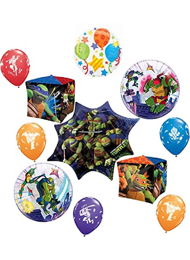 Mayflower Products Tmnt Party Supplies Teenage Mutant Ninja Turtle Birthday Cubez Balloon Bouquet Decorations - Image 1