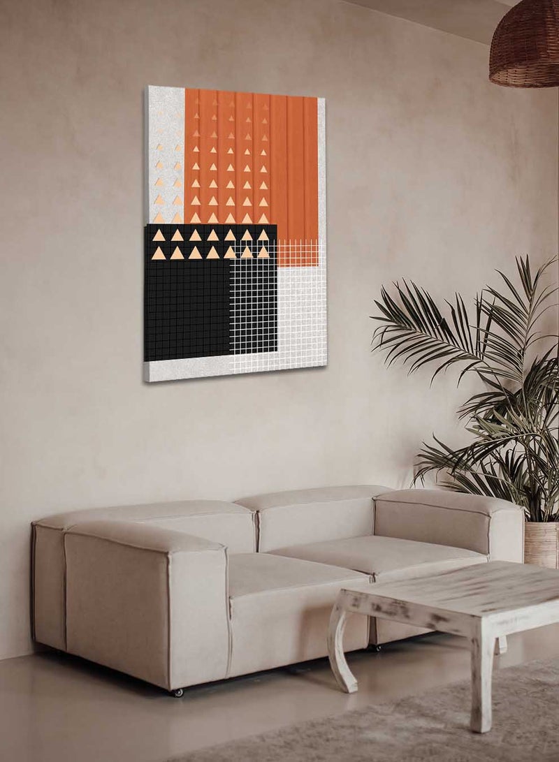 LOWHA Canvas Wall Art Stretched Over Wooden Frame with Saudi Inspired Pattern - Image 1