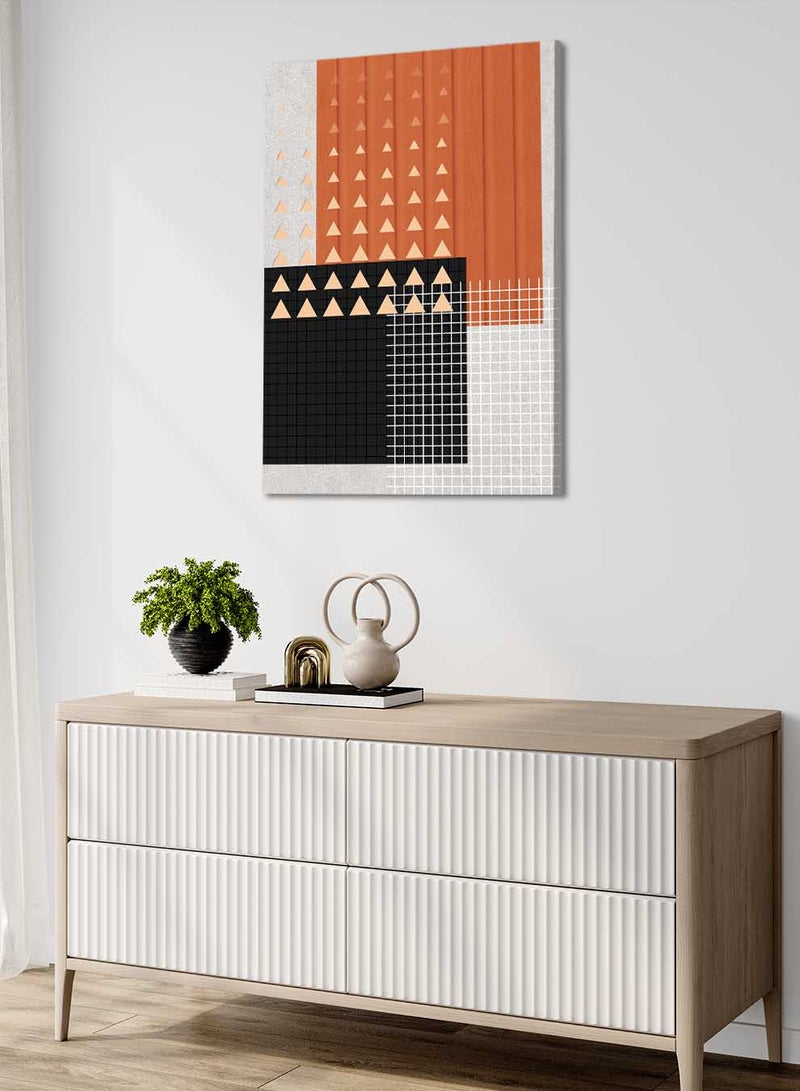 LOWHA Canvas Wall Art Stretched Over Wooden Frame with Saudi Inspired Pattern - Image 2