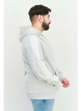KANGOL Men Brand Logo Long Sleeves Hooded Sweatshirt, Grey/Black  - Image 2
