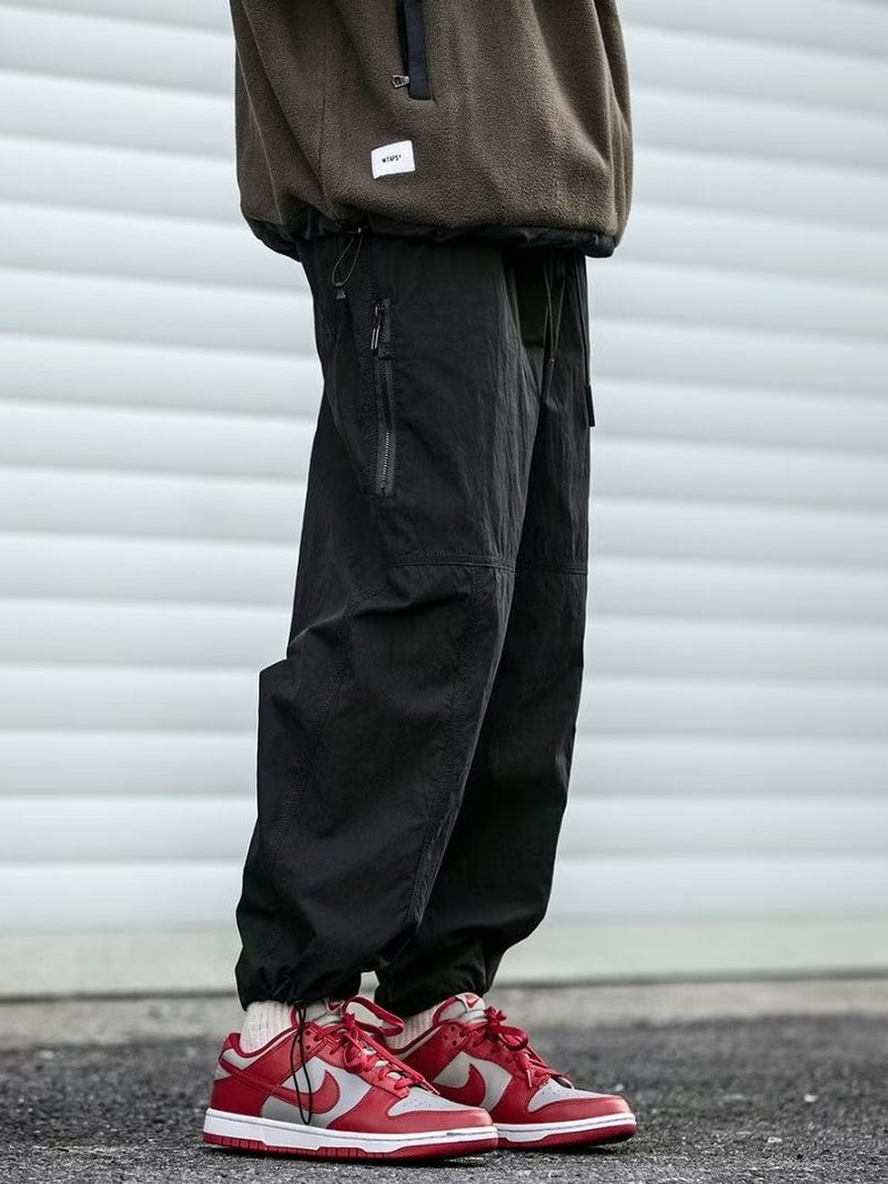 Japanese retro functional outdoor tapered pants men's loose all-match solid color ankle-tied pants fashion brand drawstring overalls casual pants - Image 2